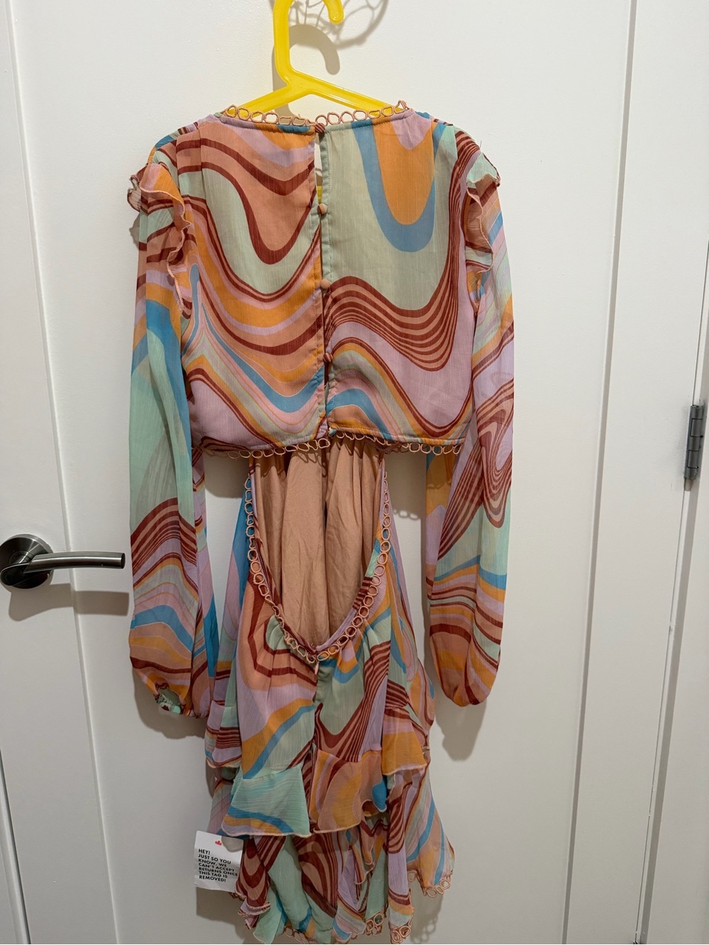 ASOS Multicolor Swirl Ruffle Midi Dress - Picture 2 of 6